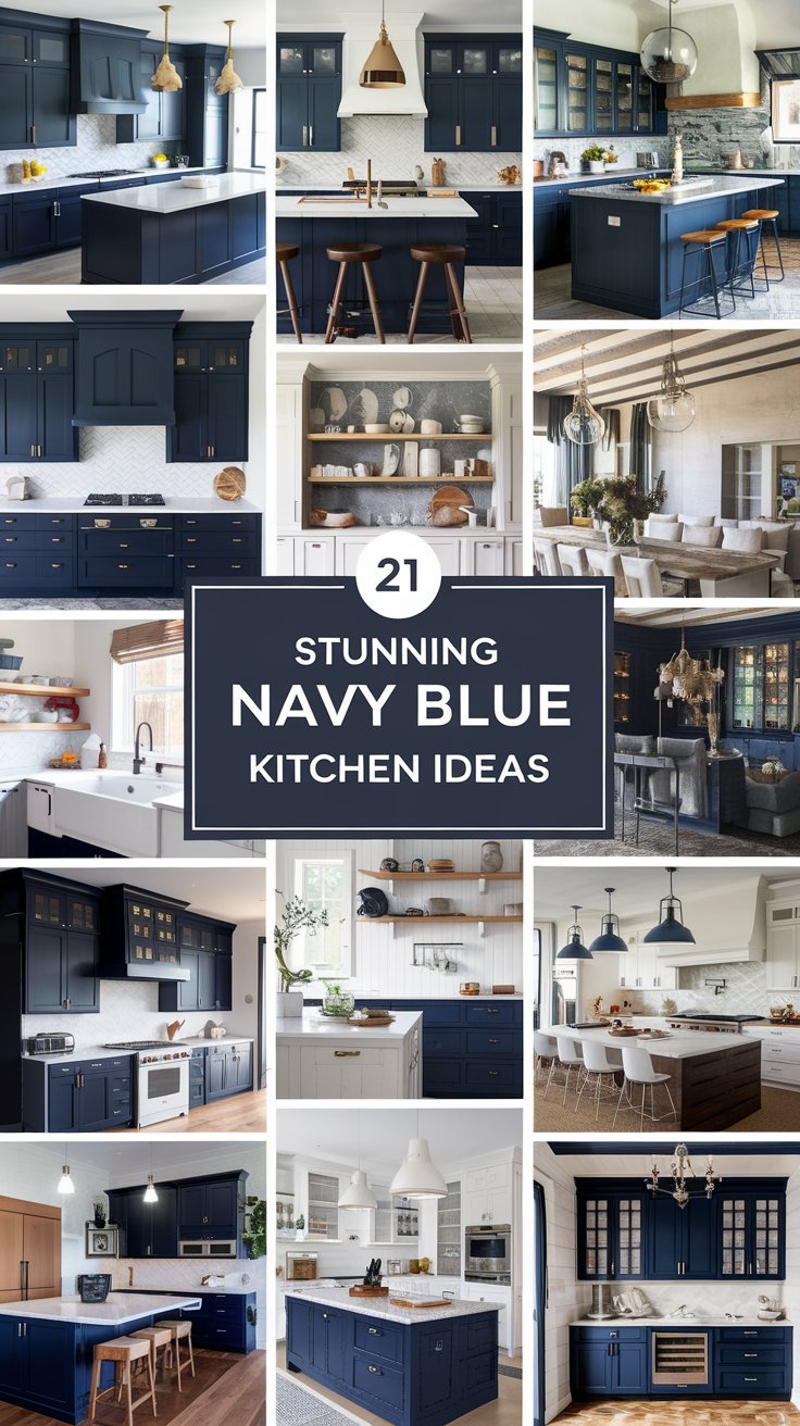21 Stunning Navy Blue Kitchen Ideas That Will Make You Want to ...