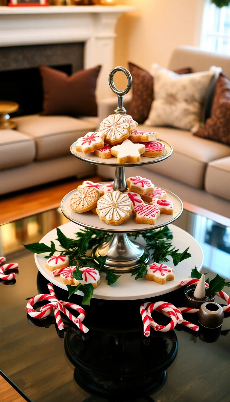 21 Christmas Coffee Table Decor Ideas That Will Have Your Guests Raving! - 8. Homemade Holiday Treats Display