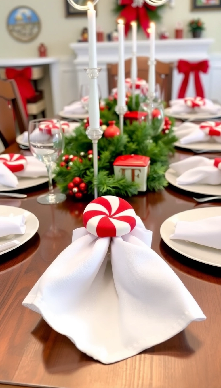 21 Peppermint Christmas Decorations That'll Sweeten Your Holiday Spirit (Wait Until You See #13!) - 14. Peppermint-Themed Napkin Rings