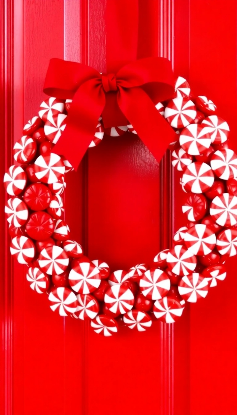 21 Peppermint Christmas Decorations That'll Sweeten Your Holiday Spirit (Wait Until You See #13!) - 1. Peppermint Candy Wreath