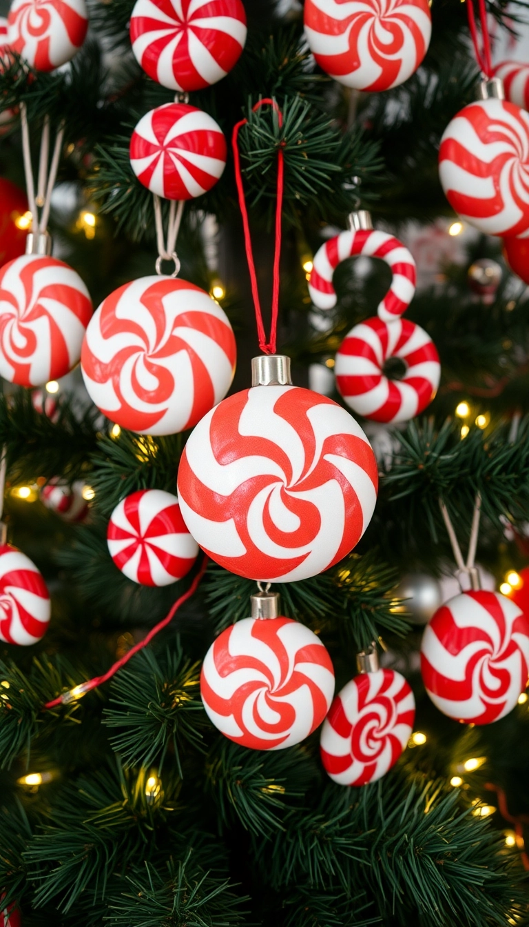 21 Peppermint Christmas Decorations That'll Sweeten Your Holiday Spirit (Wait Until You See #13!) - 3. Peppermint Ornament Set