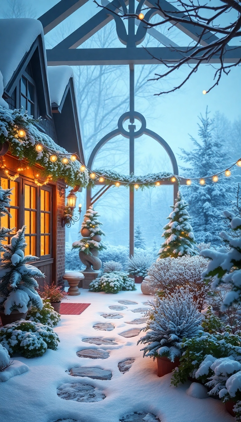 19 Cute Winter Bloxburg Houses That Will Melt Your Heart (Check Out #5!) - 19. Enchanted Winter Garden