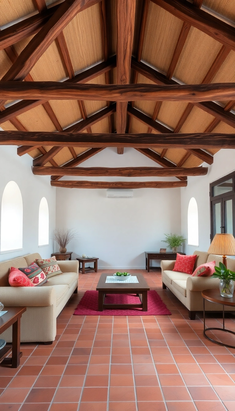 21 Stunning Spanish Mediterranean Homes That Will Make You Want to Move to the Coast! - 4. Rustic Wooden Beams