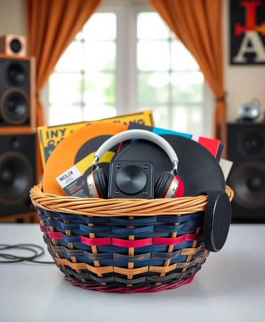 21 Creative Burr Basket Ideas That'll Make Your Best Friend Swoon! - 16. Music Lover's Vibes