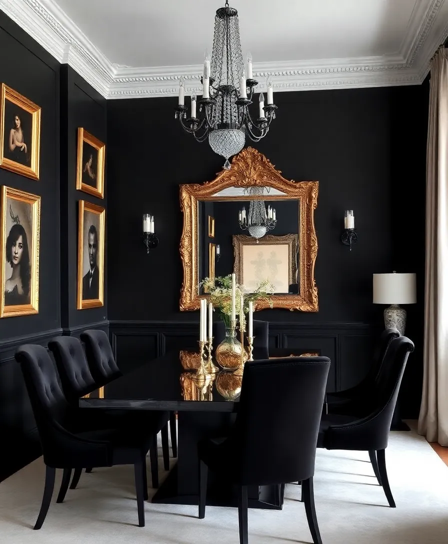 21 Modern Gothic Home Ideas That Will Transform Your Space into a Hauntingly Beautiful Haven! - 2. Statement Black Walls