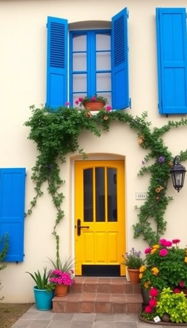 21 Stunning Spanish Mediterranean Homes That Will Make You Want to Move to the Coast! - 9. Colorful Shutters and Doors