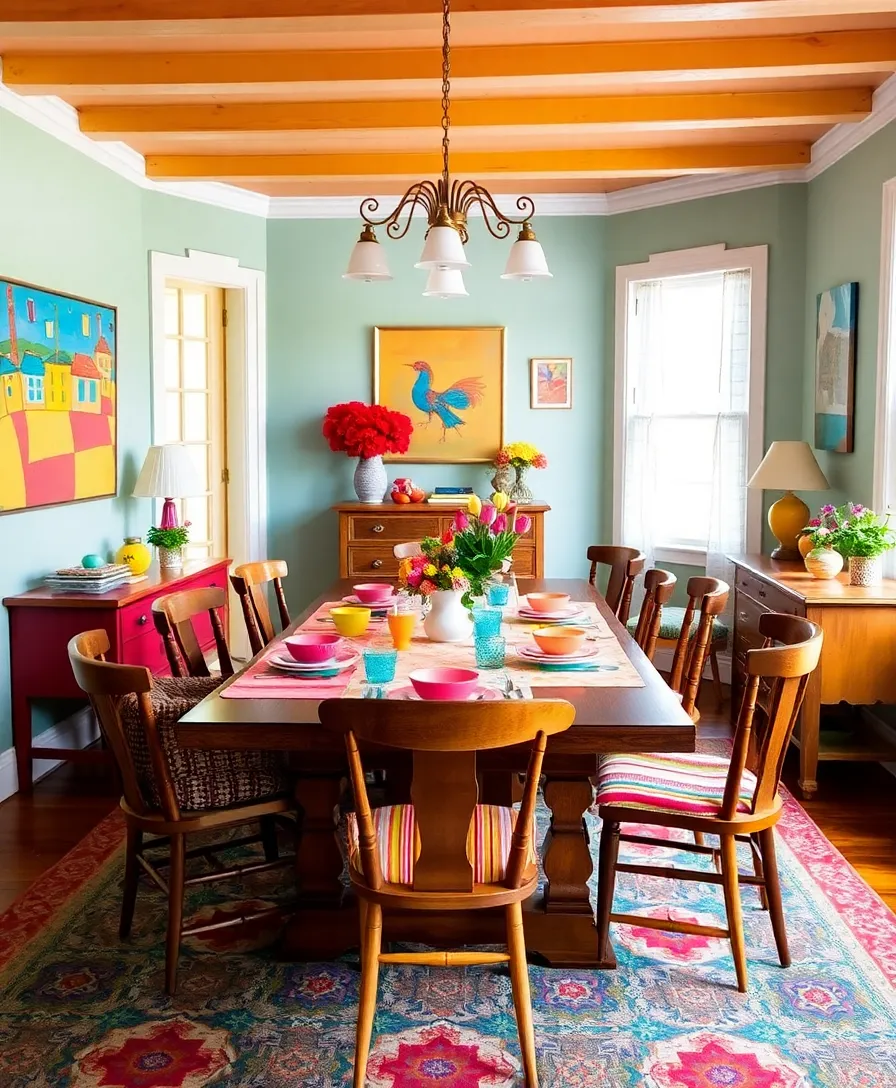 21 Whimsical Cottagecore Dining Rooms That'll Transport You to a Cozy Countryside! - 7. Playful Color Palette