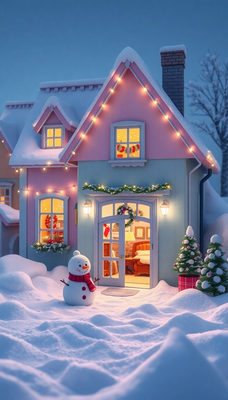 19 Cute Winter Bloxburg Houses That Will Melt Your Heart (Check Out #5!) - 3. Charming Snowy Village House